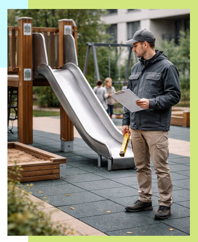 Сертификация детских площадок в Киселёвске от 25703 р. | Алешин-Кис