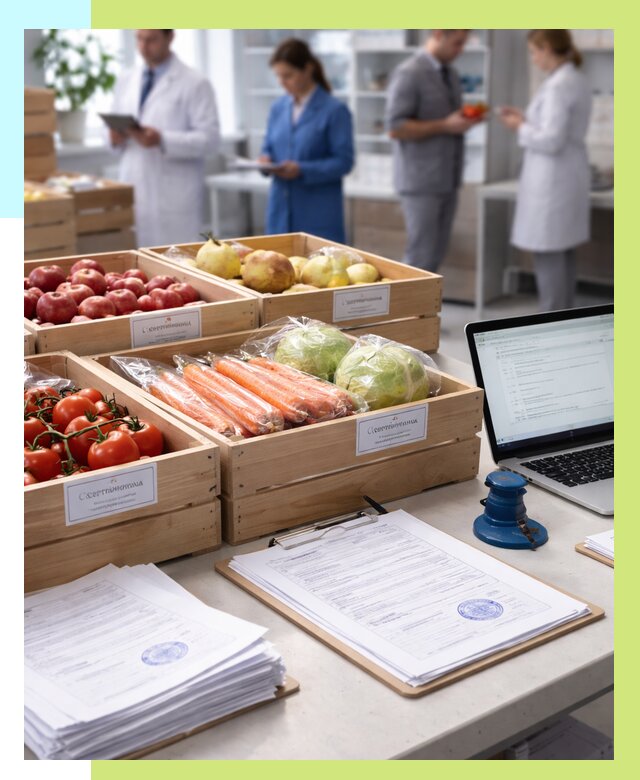 Сертификация овощей и фруктов в Киселёвске от 8739 р. | Алешин-Кис
