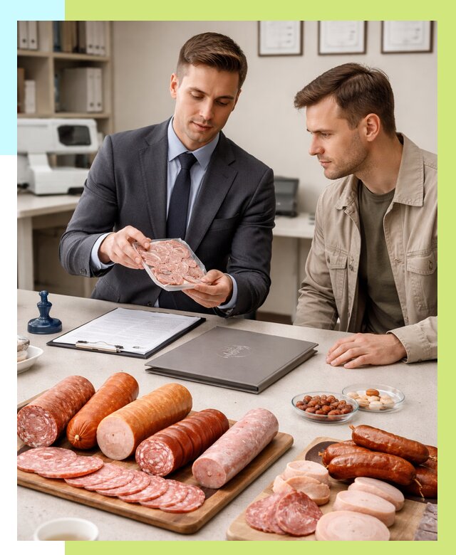 Сертификация колбасных изделий в Киселёвске от 7711 р. | Алешин-Кис