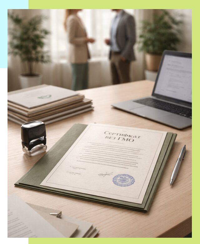 Сертификат без ГМО в Киселёвске от 7711 р. оформить срочно Алешин-Кис